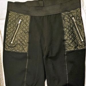 H&M quilted faux leather leggings with zippers